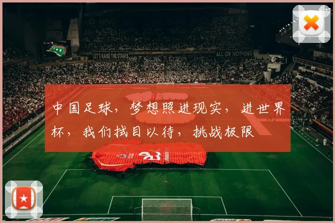 中国足球，梦想照进现实，进世界杯，我们拭目以待，挑战极限